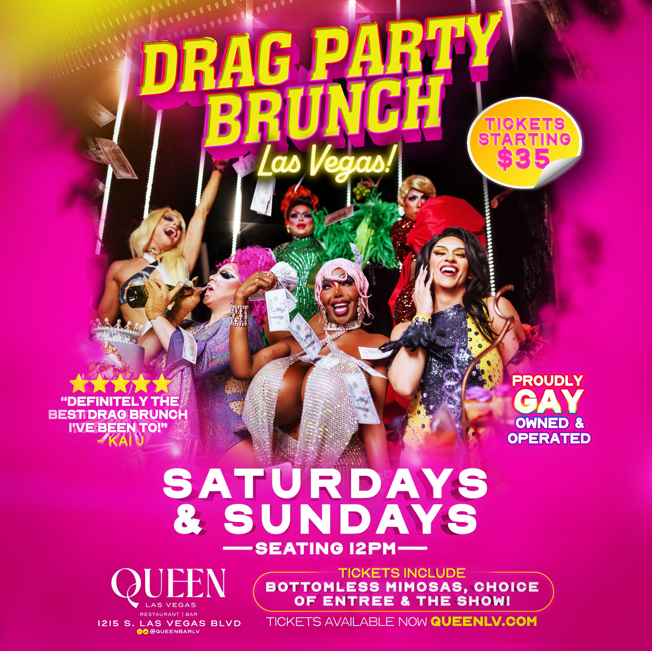 Queen Las Vegas Drag Brunch Restaurant Bar On The Strip