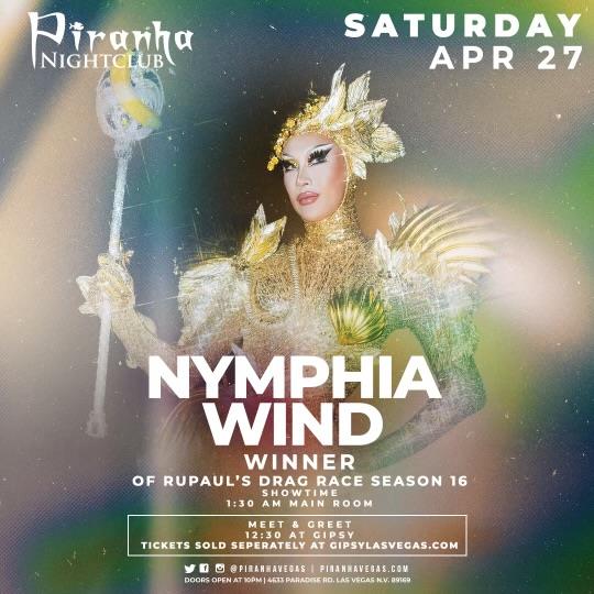 Buy Tickets to PIRANHA PRESENTS DETOX + NYMPHIA WIND WINNER OF RPDR S ...