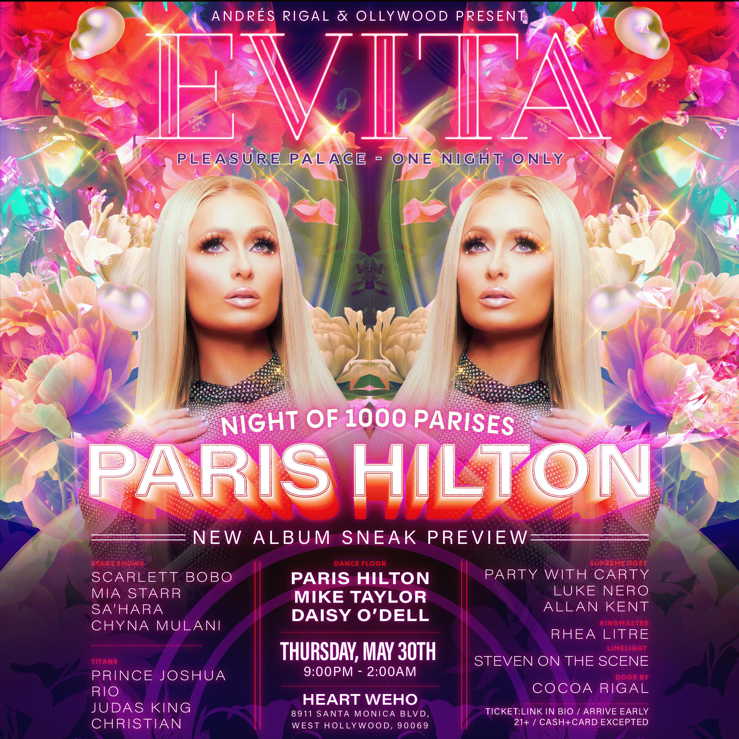 Buy Tickets to EVITA w/ PARIS HILTON in West Hollywood on May 30, 2024