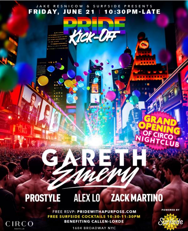 Buy Tickets to PRIDE KICKOFF GARETH EMERY at NYC’s NEWEST