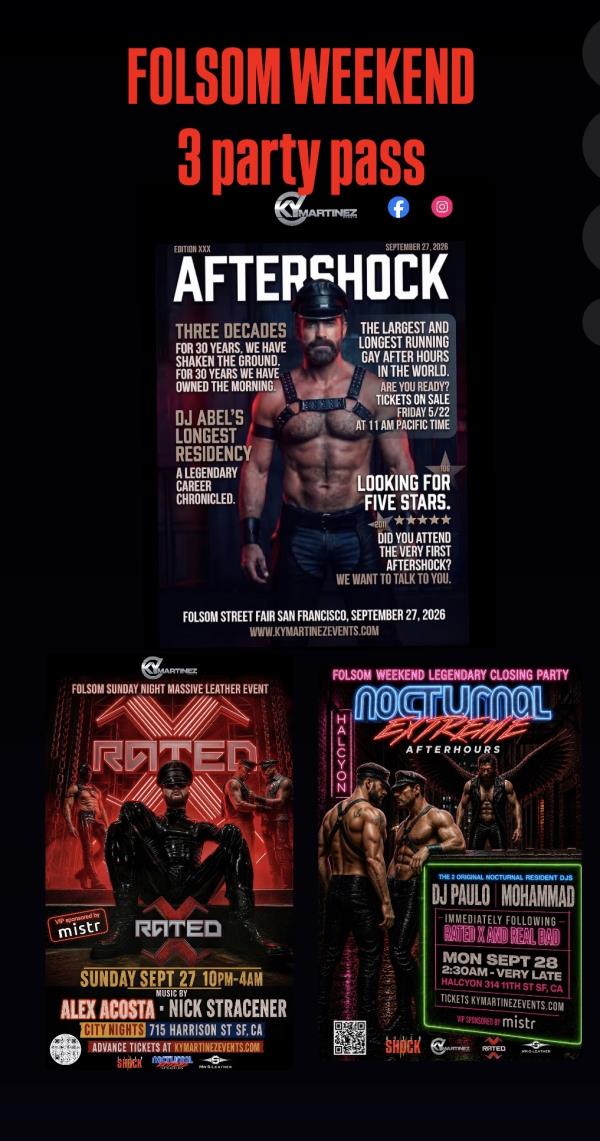 3 party pass aftershock rated x nocturnal extreme