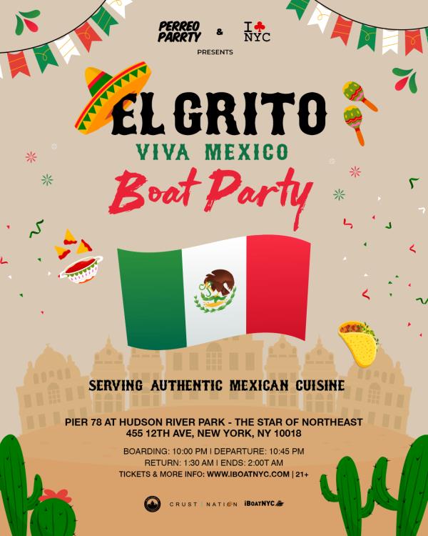 EL GRITO: Mexican Independence Boat Party Yacht Cruise NYC: 